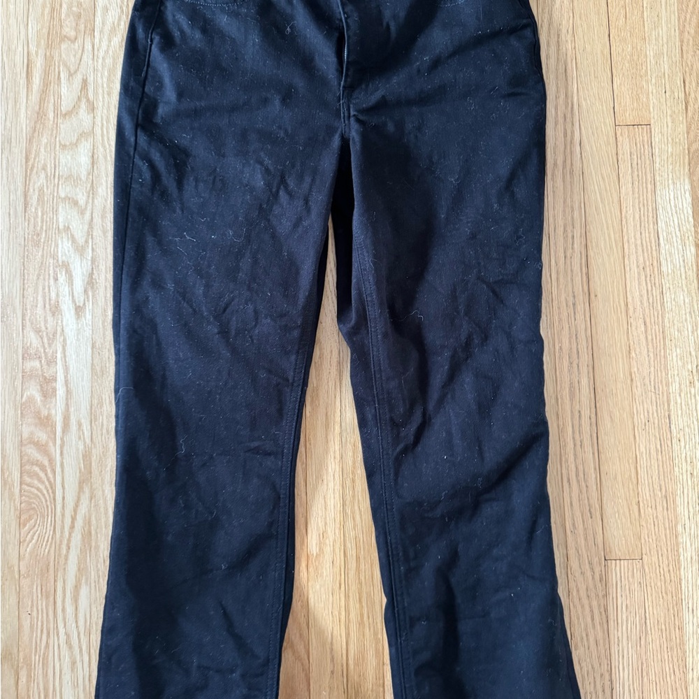 J. Crew Black Mid-Rise Flare Crop